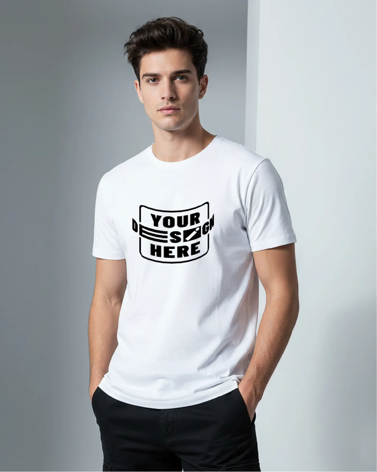 Cotton Basic Round Neck T-Shirt